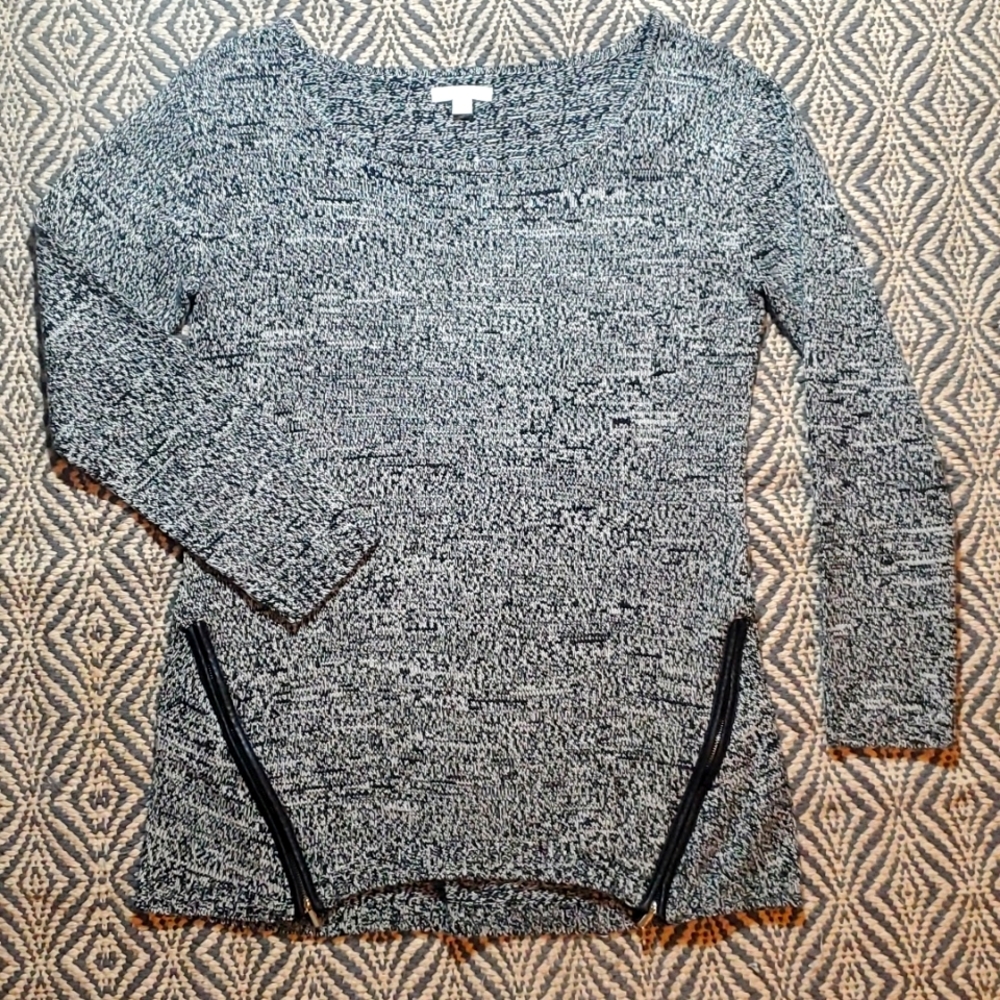 BNWT New York & Company Leather Zipper Sweater Sz. M